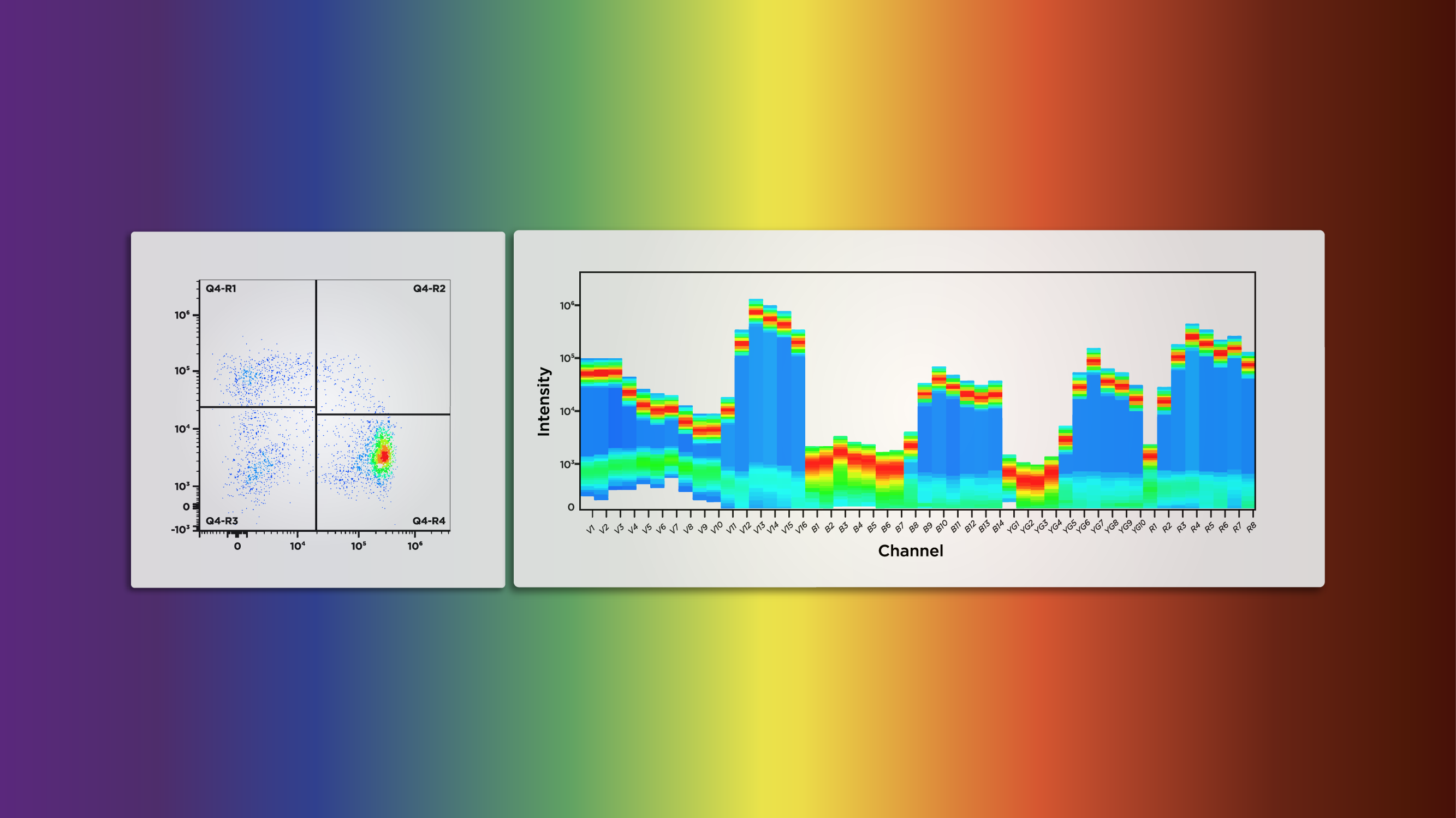 Sample readings on rainbow background