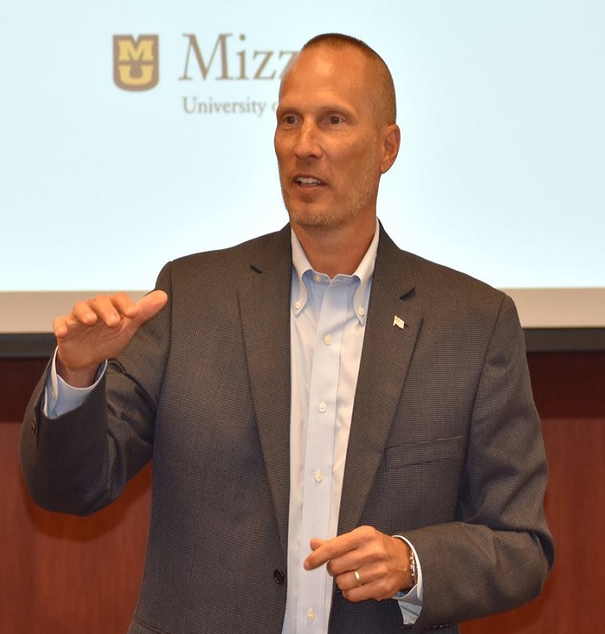 Greg Bier makes a presentation at Mizzou.