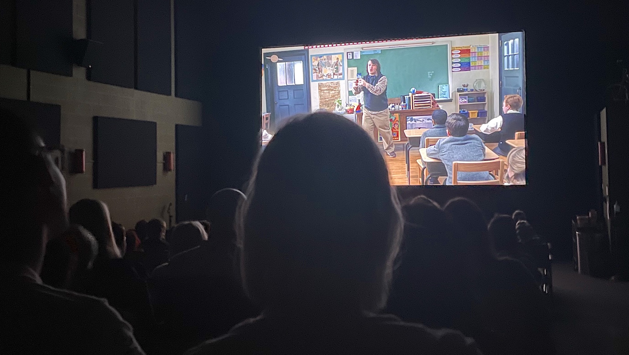 The film for August's Extra Credit film series was the 2003 comedy "School of Rock," starring Jack Black, who dances on screen while audience members watch the movie.