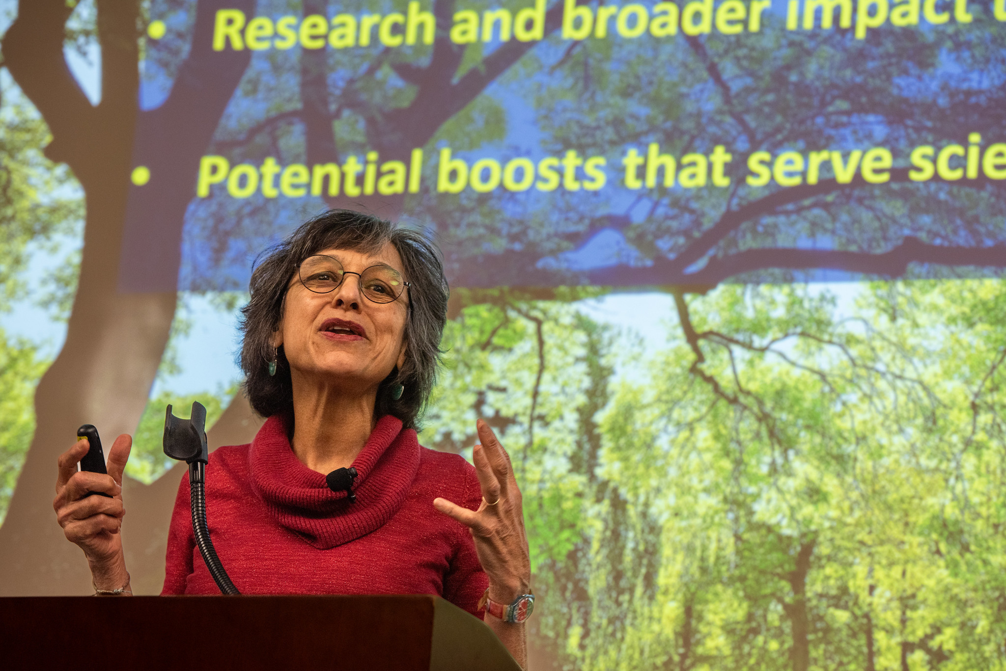 Nalini Nadkarni, a forest ecologist at the University of Utah, talks about boosting engagement as part of your research path at the keynote luncheon for Accelerate Your Research Week. 