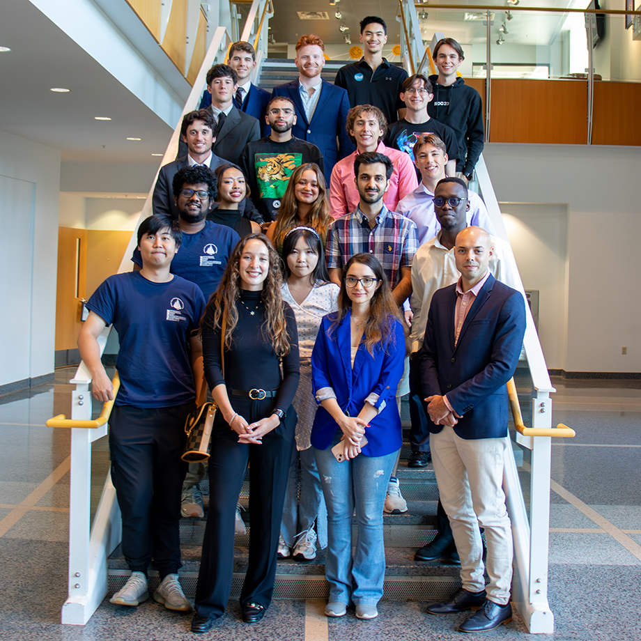 Above are students from six colleges and schools who competed in September for a spot in the Entrepreneur Quest program.