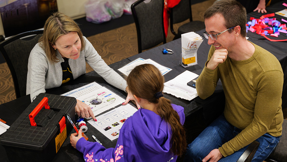 daughter and dad talk about DNA