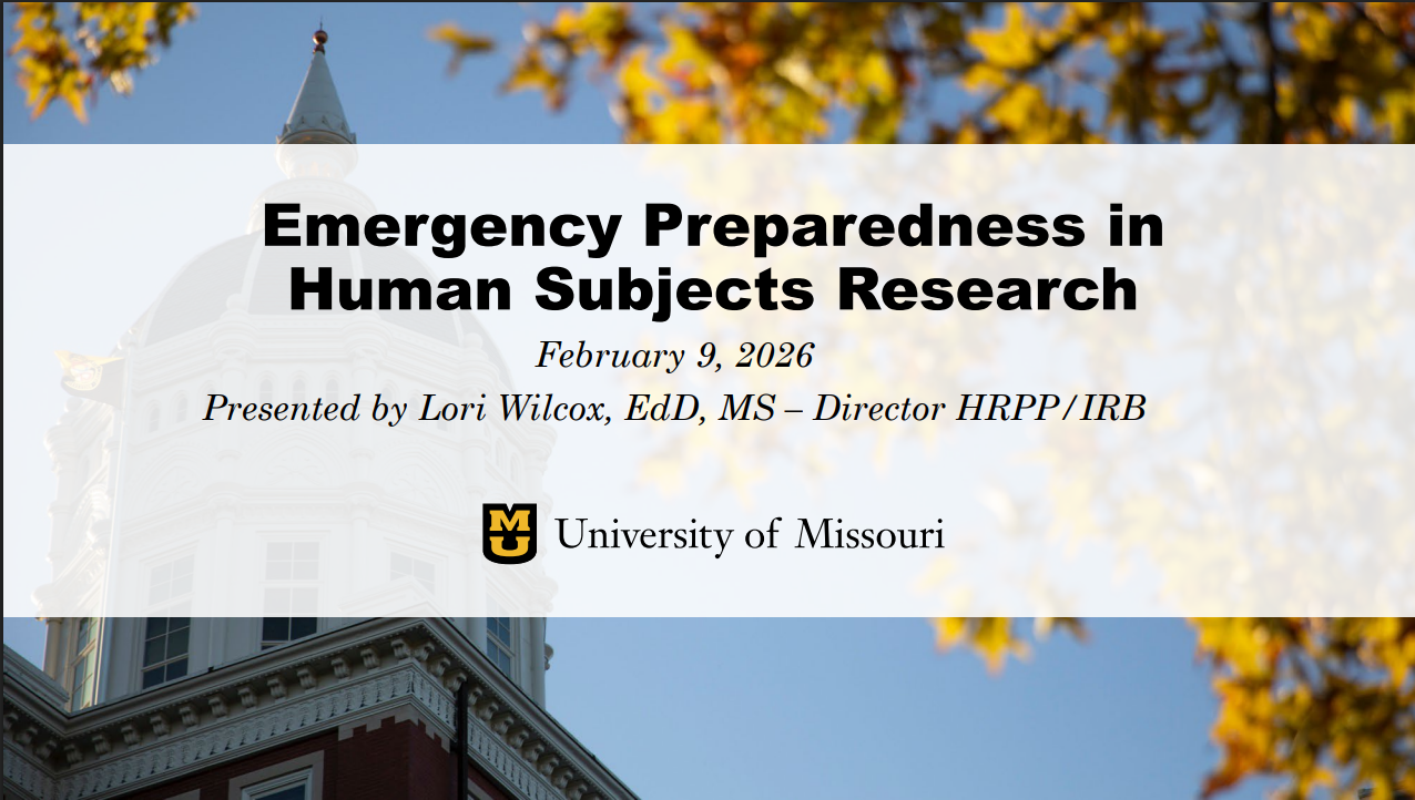Emergency Preparedness in Human Subjects Research, Feb. 9, 2026