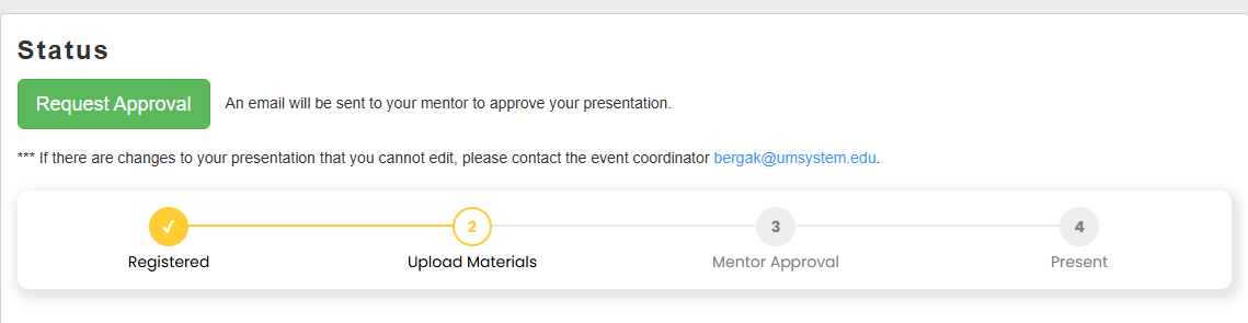 Request Approval screen shot.