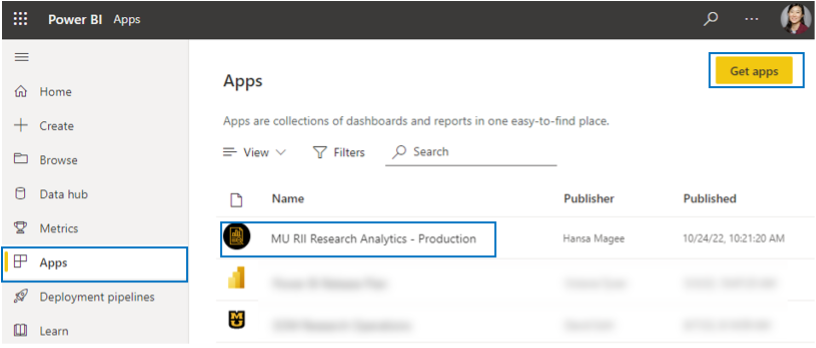 screen caption of Power BI interface