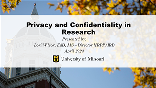 Title slide: Privacy and confidentiality in research