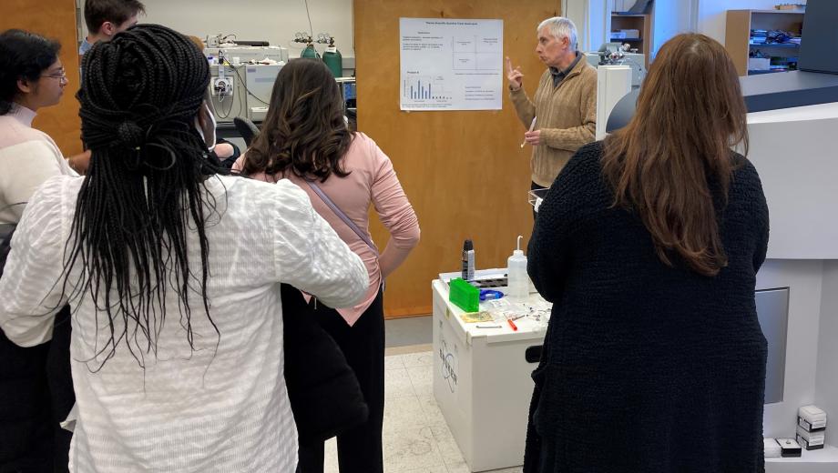 Gehrke Proteomics Center Associate Director Brian Mooney leads a tour.