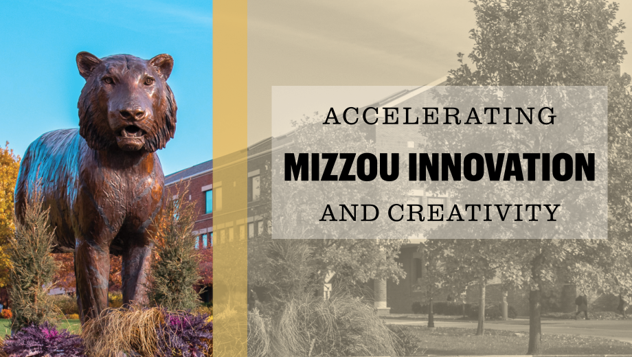 Tiger Plaza statue and Cornell Hall: Accelerating Mizzou Innovation and Creativity