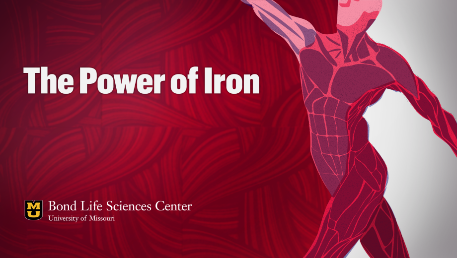 The Power of Iron, Bond LSC logo, art of red figure against painted background.