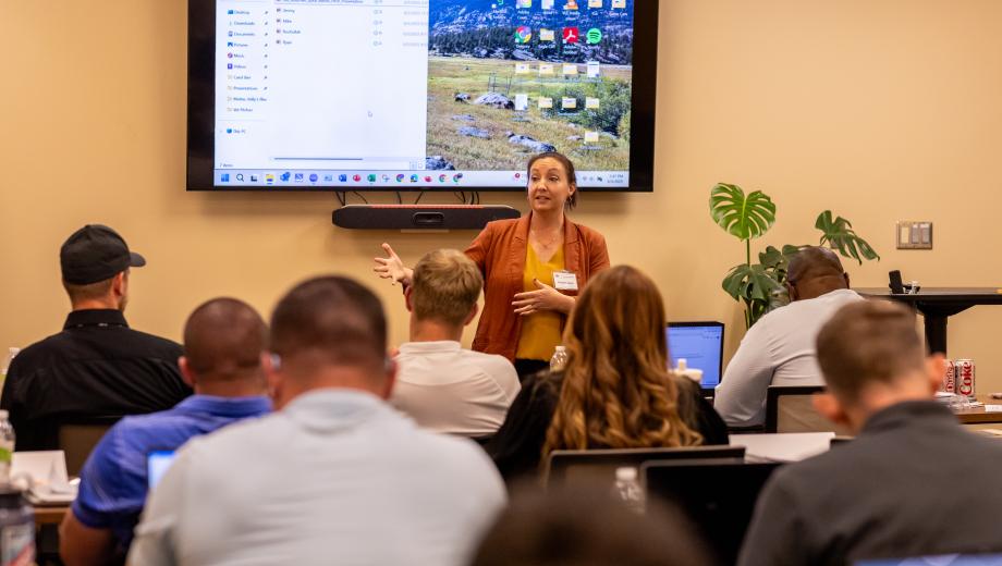EBV participant Heather Jones pitches her company.