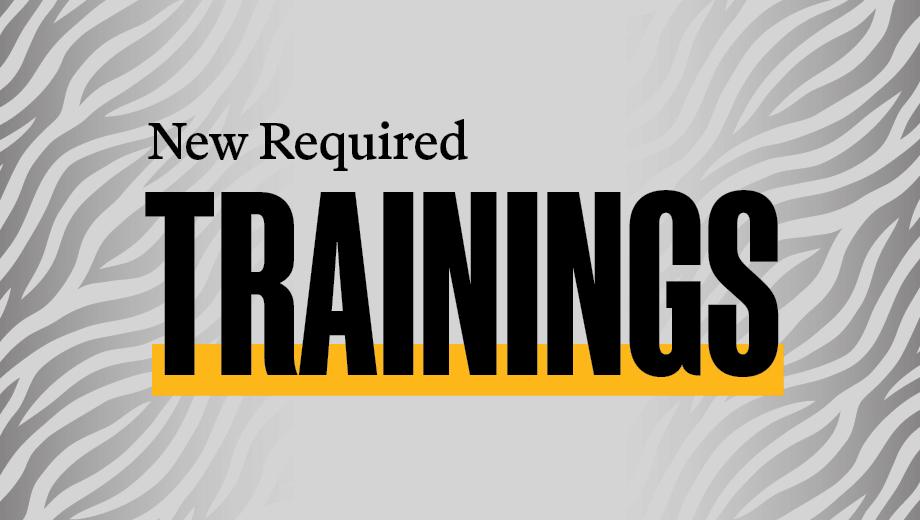 tiger stripe background with New Required Trainings