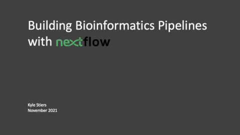 Graphic says "Building Bioinformatics Pipelines with nexiflow