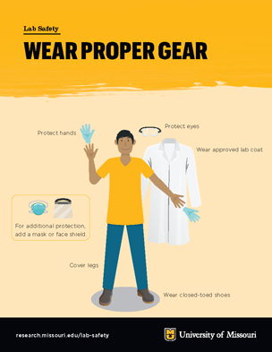 Wear proper gear poster for lab safety