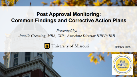 Post-Approval Monitoring