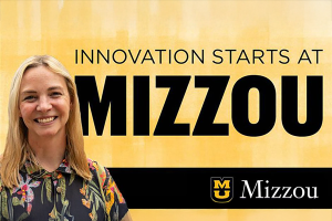Kelsey Raymond with Mizzou logo
