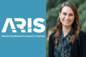 ARIS logo with portrait of researcher