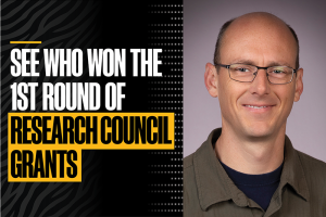 See who won the 1st round of Research Council grants graphic with headshot of Jeffrey Ferguson