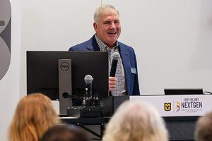 Tom Spencer makes remarks at the event.